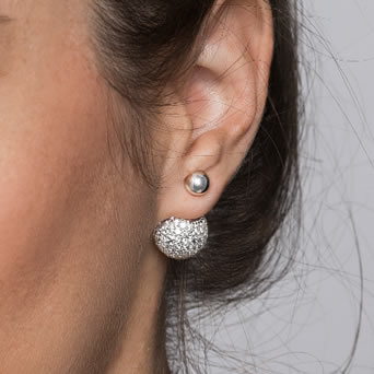 Modern, bold, and bang on trend, pair the silver studs with these glam cubic zirconia enhancers to knock things up a notch.