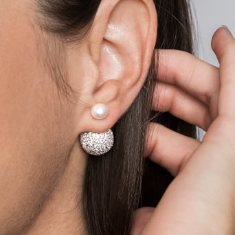 Taking you effortlessly from desk to dinner, pair the pearl studs and cubic zirconia enhancers for maximum impact