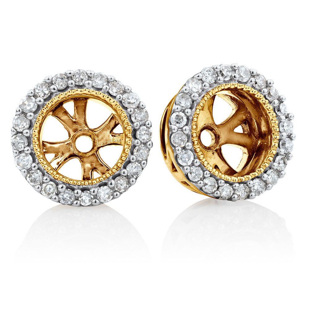 Earring Enhancers with 0.21 Carat TW of Diamonds in 10ct Yellow Gold