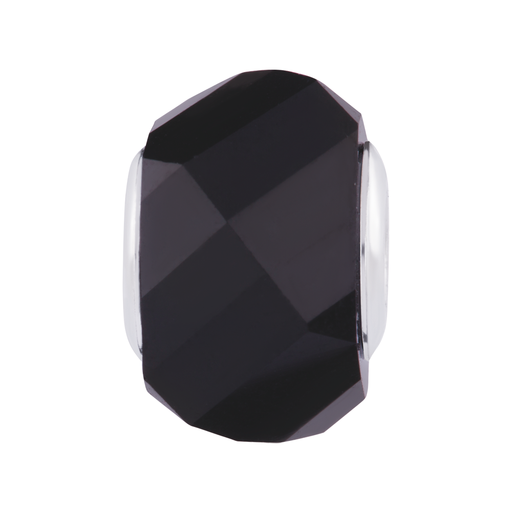 Black Crystal Faceted Charm