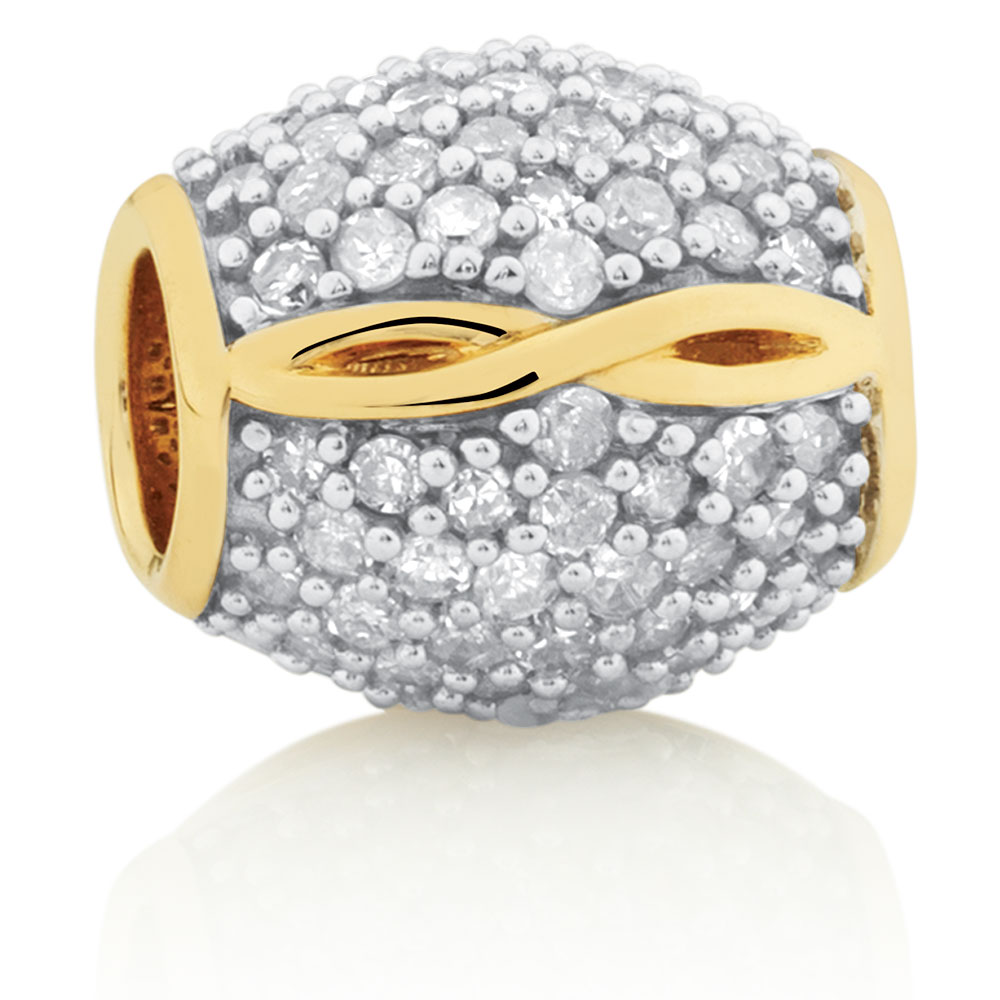 Infinity Charm with 1.05 Carat TW of Diamonds in 10ct Yellow Gold