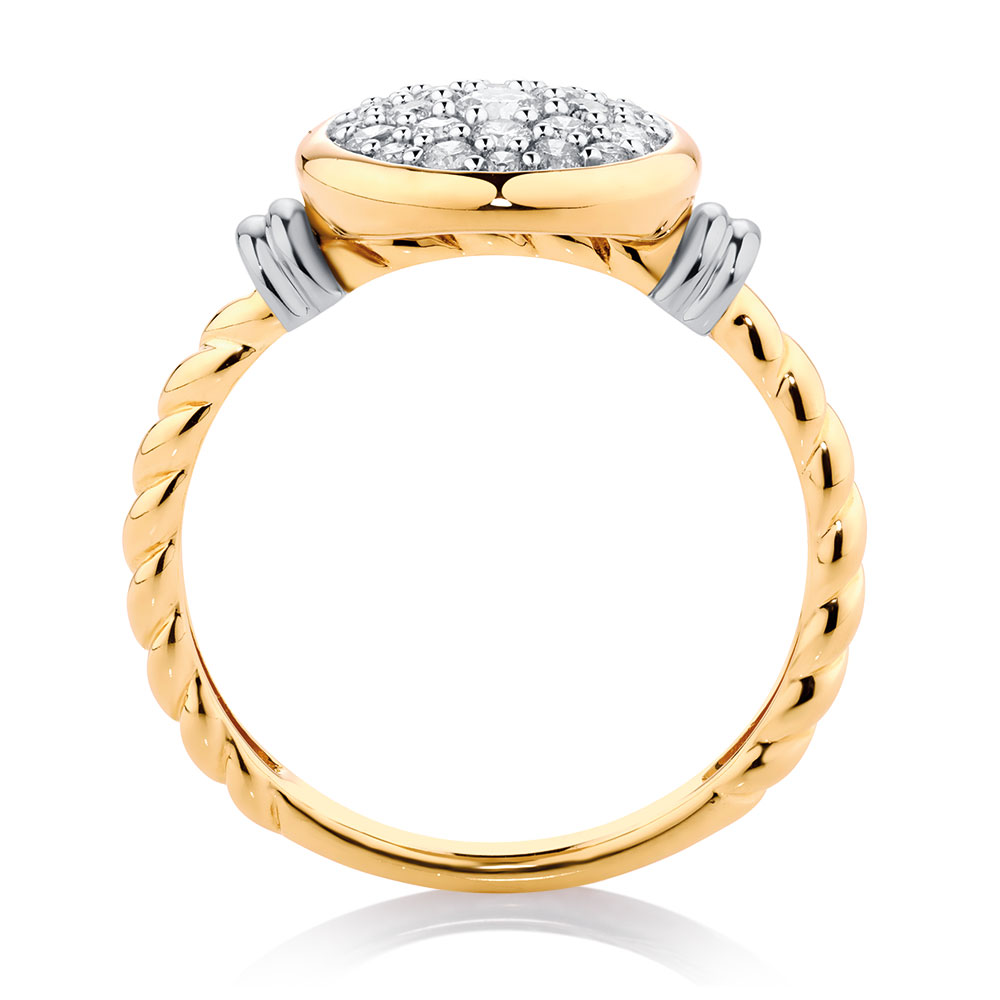 Stacker Ring with 1/2 Carat TW of Diamonds in 10ct Yellow & White Gold