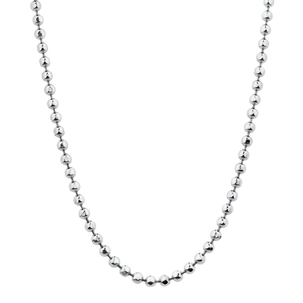 60cm (24") Faceted Ball Chain in Sterling Silver